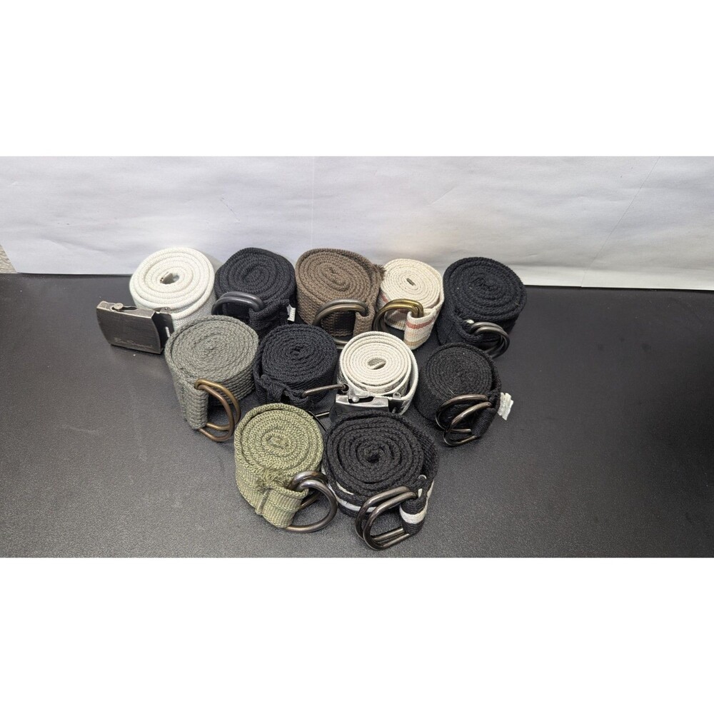 Lot of 11 Men’s Canvas Web Belts – Ben Sherman, D-Ring & Slider Buckles –... - Picture 4 of 5